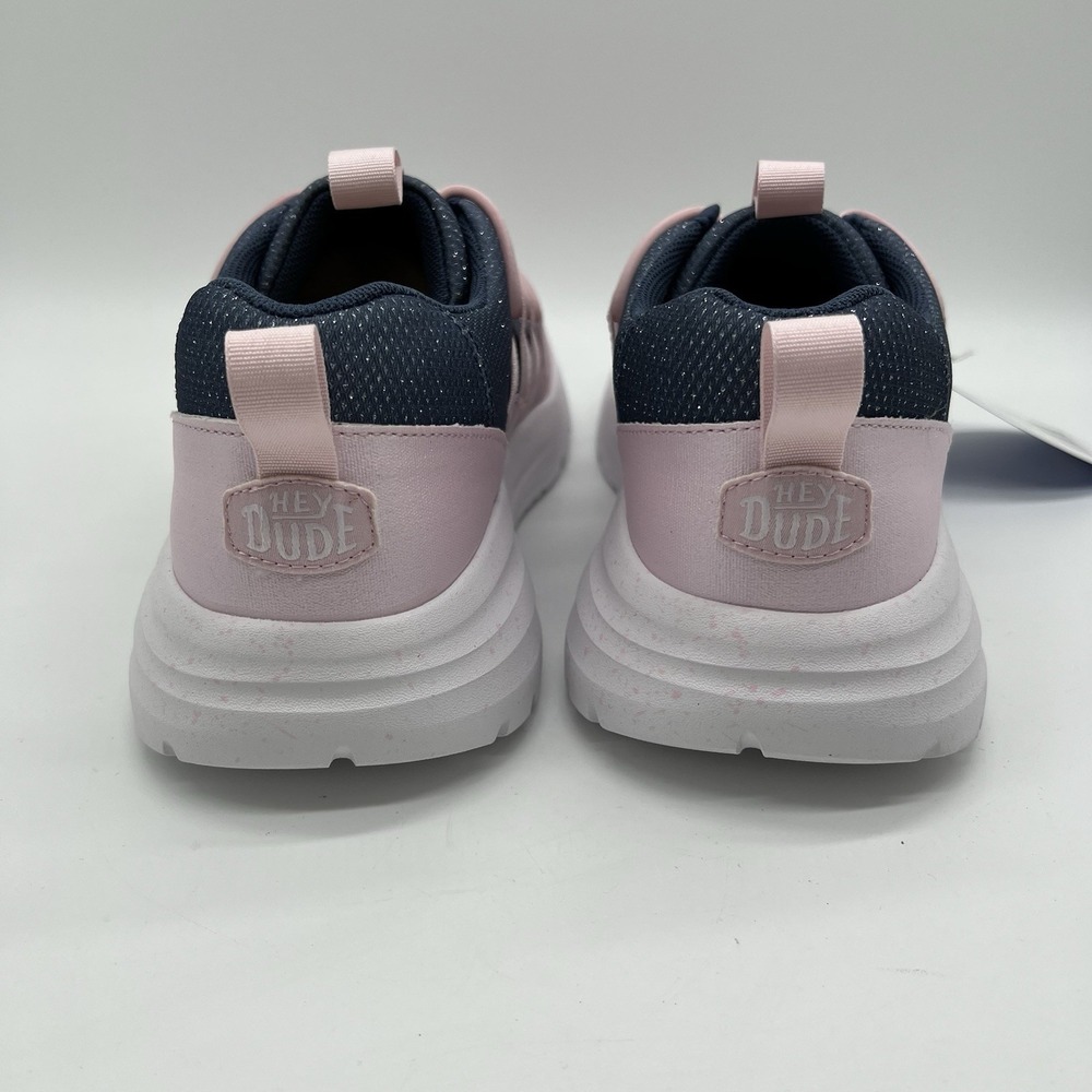 Hey Dude Shoes Sirocco Trek Y Shimmer Girls Sz‎ J7 Petal Pink/Navy New - Picture 8 of 12